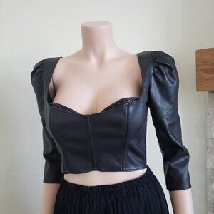 Faux - Leather Top